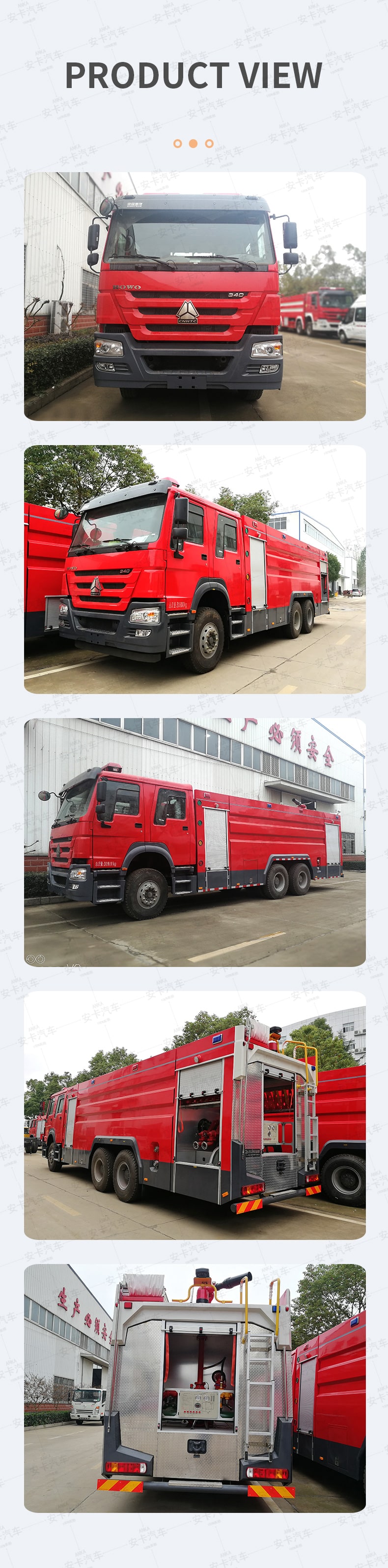  Howo 16000L Water and Foam Fire Rescue Fighting Truck Product  Pictures