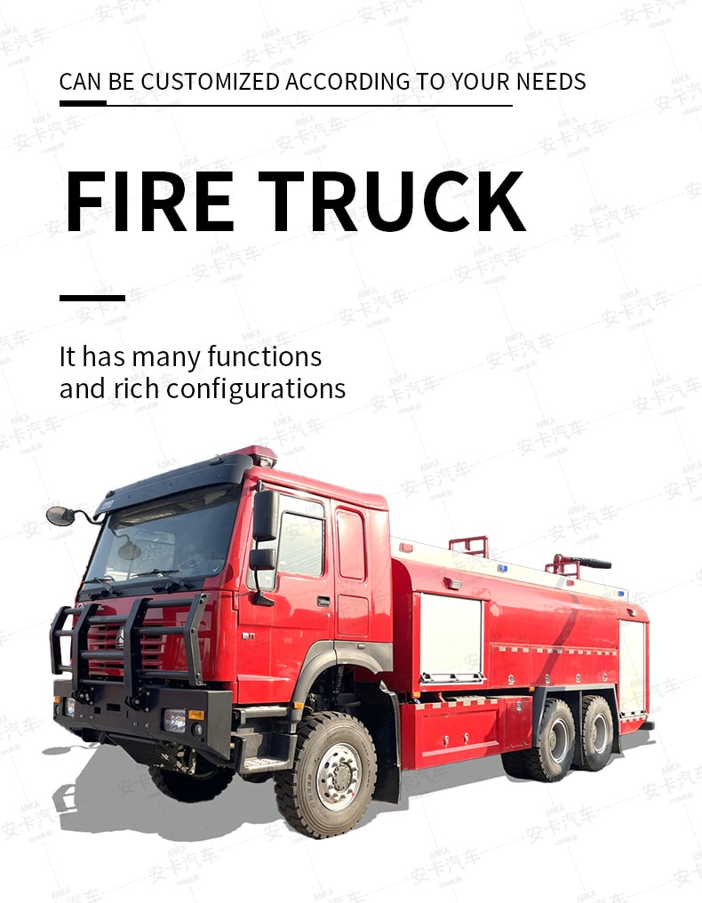  Howo 6 Wheels Drive 16000L Fire Truck for Sale Detailed Diagram