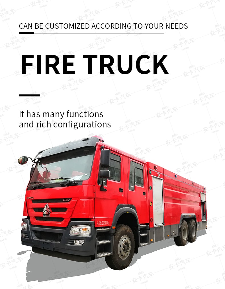  Howo 16000L Water and Foam Fire Rescue Fighting Truck Detailed Diagram
