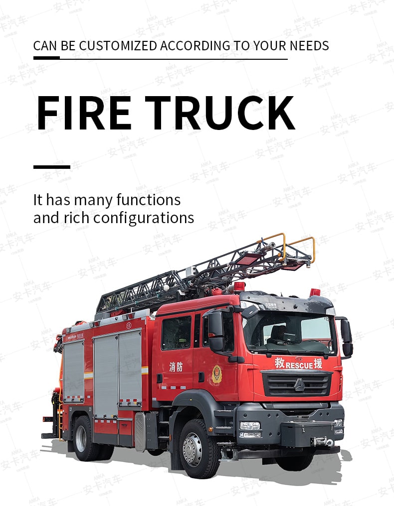  Howo 8 CBM Aerial Ladder Rescue Fire Fighting Truck Detailed Diagram