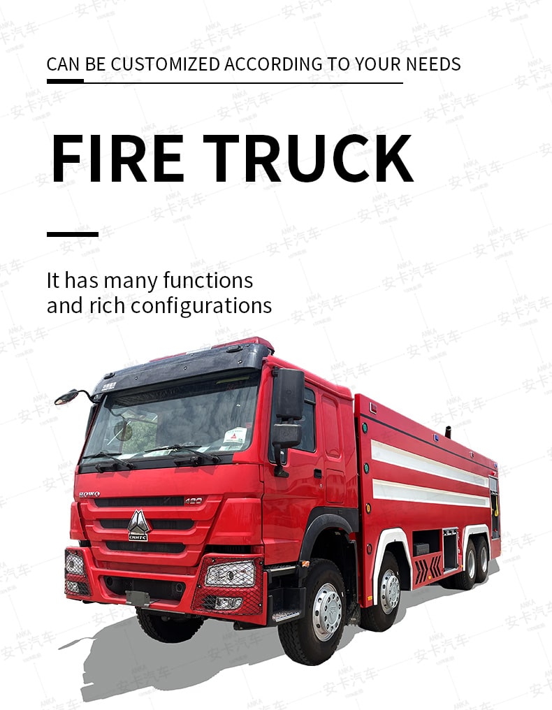  Howo 22000L 8 x 4 Water and Foam Fire Rescue Fighting Truck Detailed Diagram