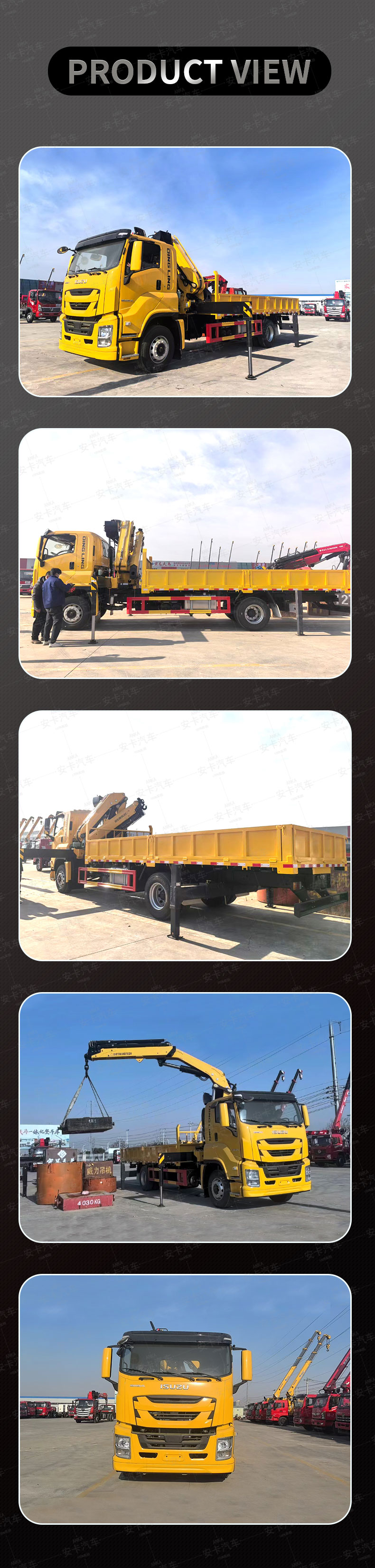  ISUZU 4X2 Cargo Truck with 12 Tons Knuckle Boom Crane Truck Product  Pictures