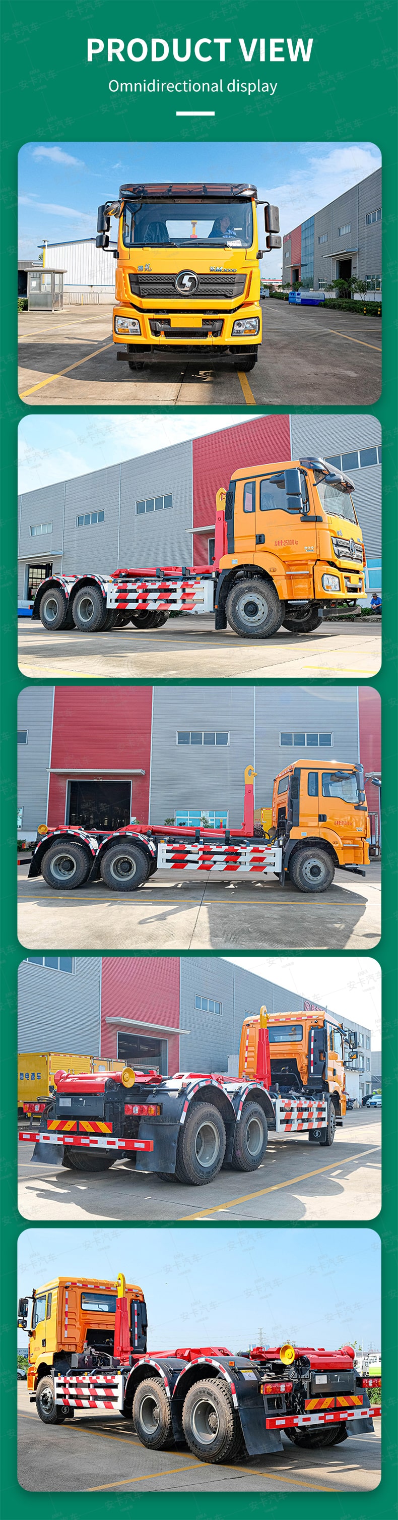  Shacman Heavy 6x4 18CBM Hook Lift Garbage Truck Product  Pictures