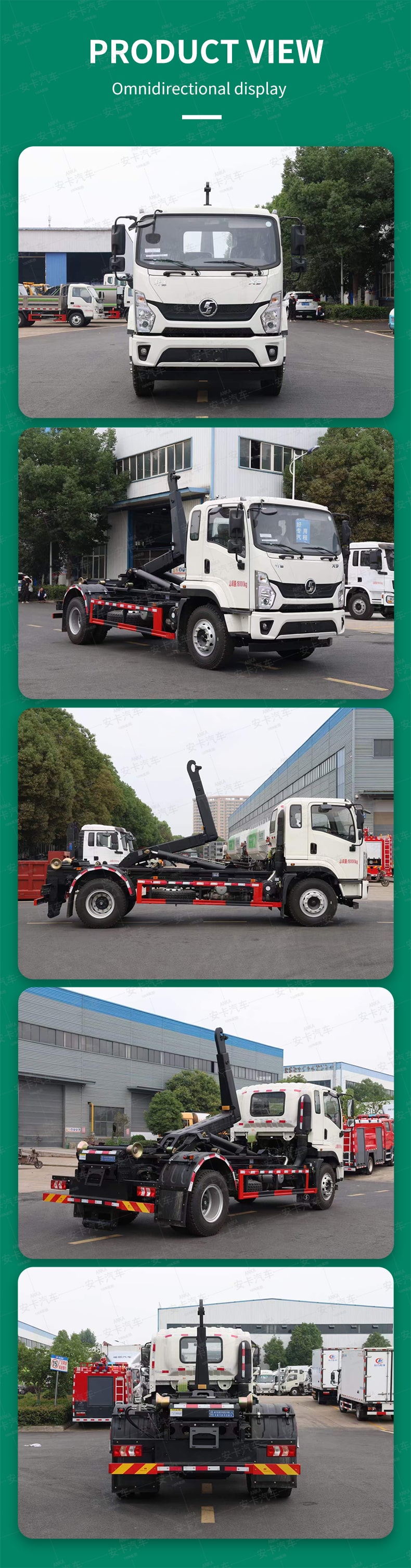  Shacman 18 Ton 4x2 Diesel Hydraulic Roll Off Garbage Truck Product  Pictures