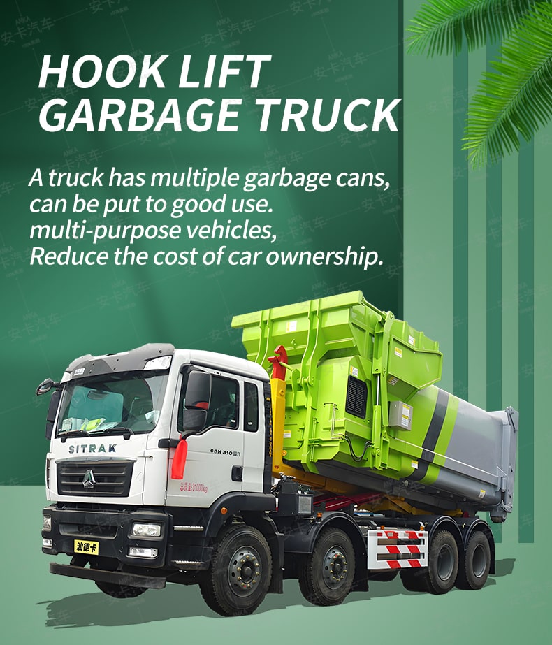 Sinotruck 31Ton Hook Lift Container Garbage Truck for Sale Detailed Diagram