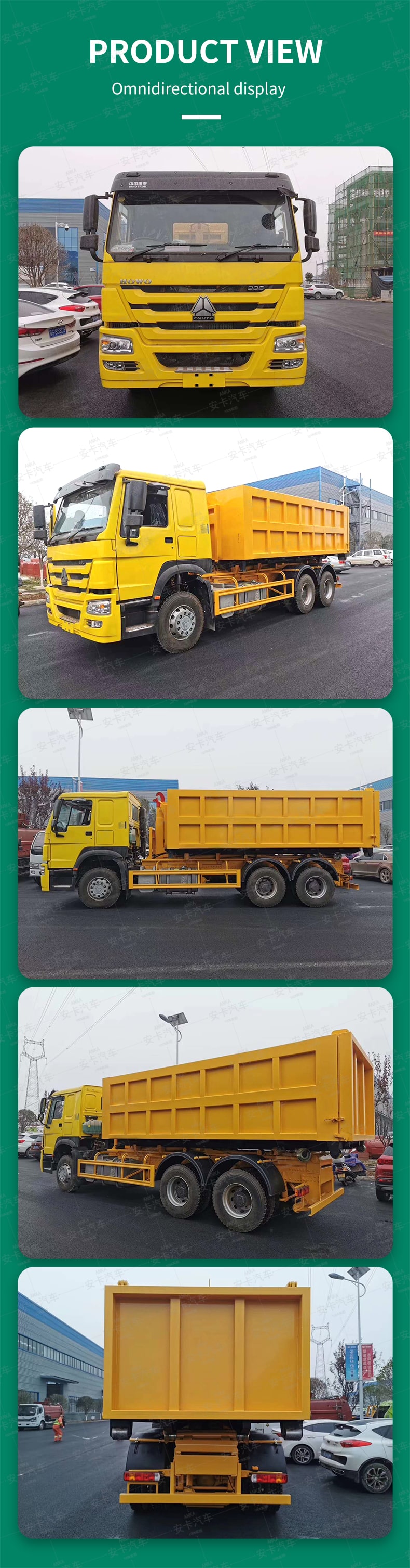  New or Used Howo 6x4  25 Ton Roll Off Refuse Collector Truck Product  Pictures