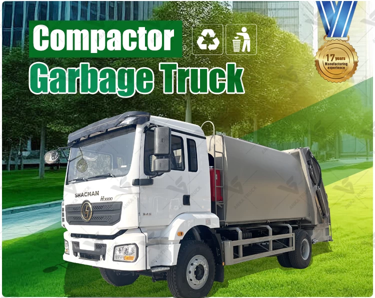 SHACMAN 14CBM Garbage Compactor Truck for Municipal Waste
