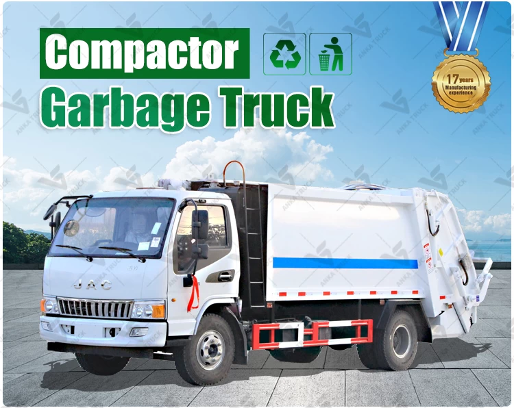 JAC 6CBM Rear Loader Refuse Truck for Downtown Sanitation