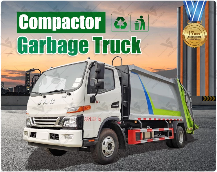 JAC 8CBM Rear Loader Refuse Truck for School & Hospital Waste