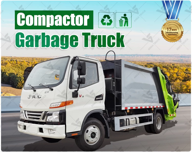 JAC 6CBM Waste Compactor Truck for Commercial Market Clean-Up