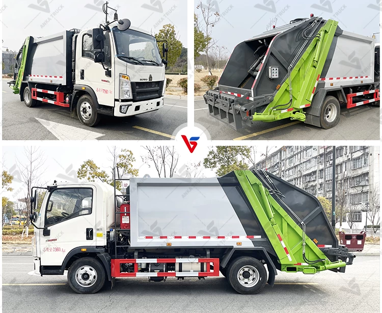 HOWO 10CBM Refuse Truck for Township Curbside Waste