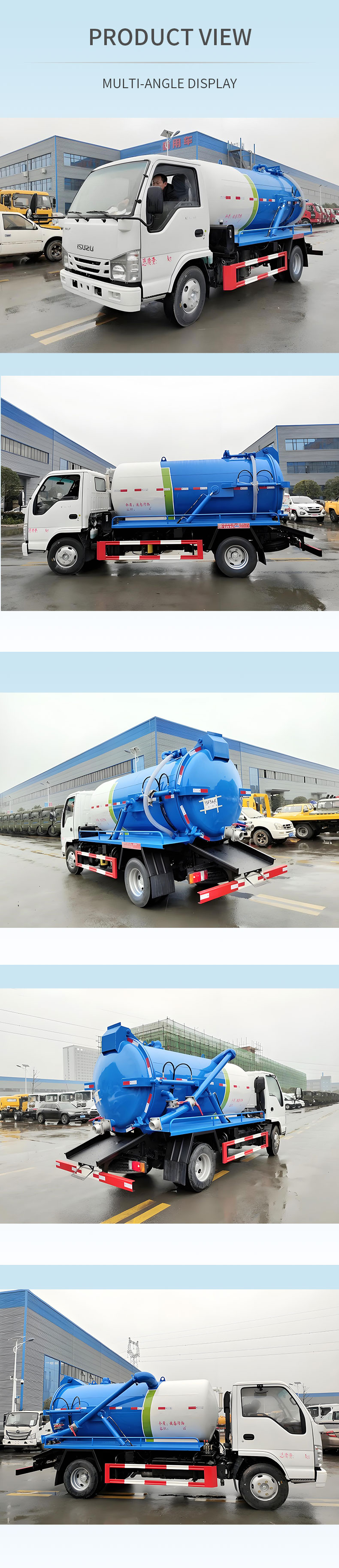 ISUZU ELF 5000L Mini Small Sewage Suction Truck Price Product  Pictures