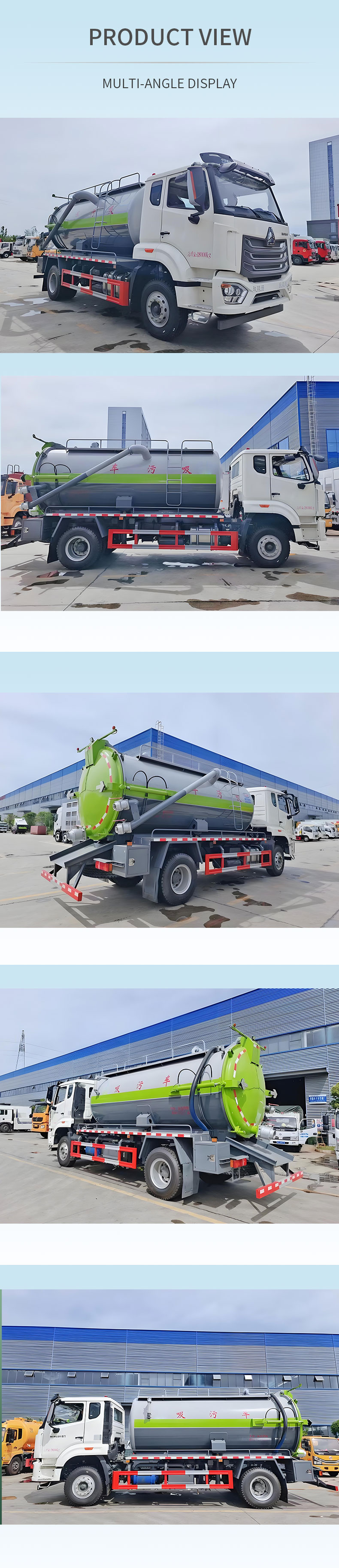  Howo 220HP 12CBM Sewage Suction Truck Vacuum Spetic for Sale Product  Pictures