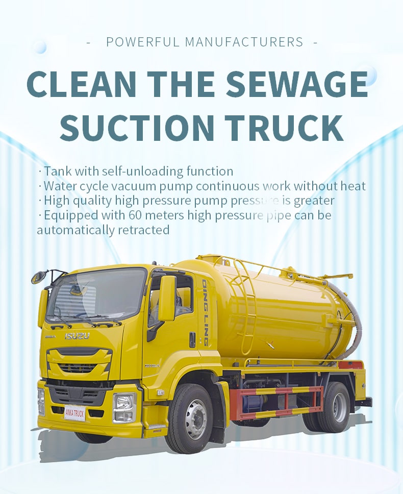  ISUZU 4×2 15m3 Sewage Cleaning and Suction Truck for Sale Detailed Diagram
