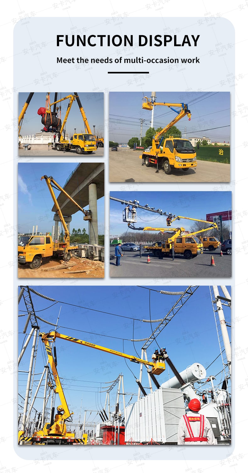  Shacman 24m Hydraulic Telescopic Boom Arm Aerial Lift Truck Functional Show