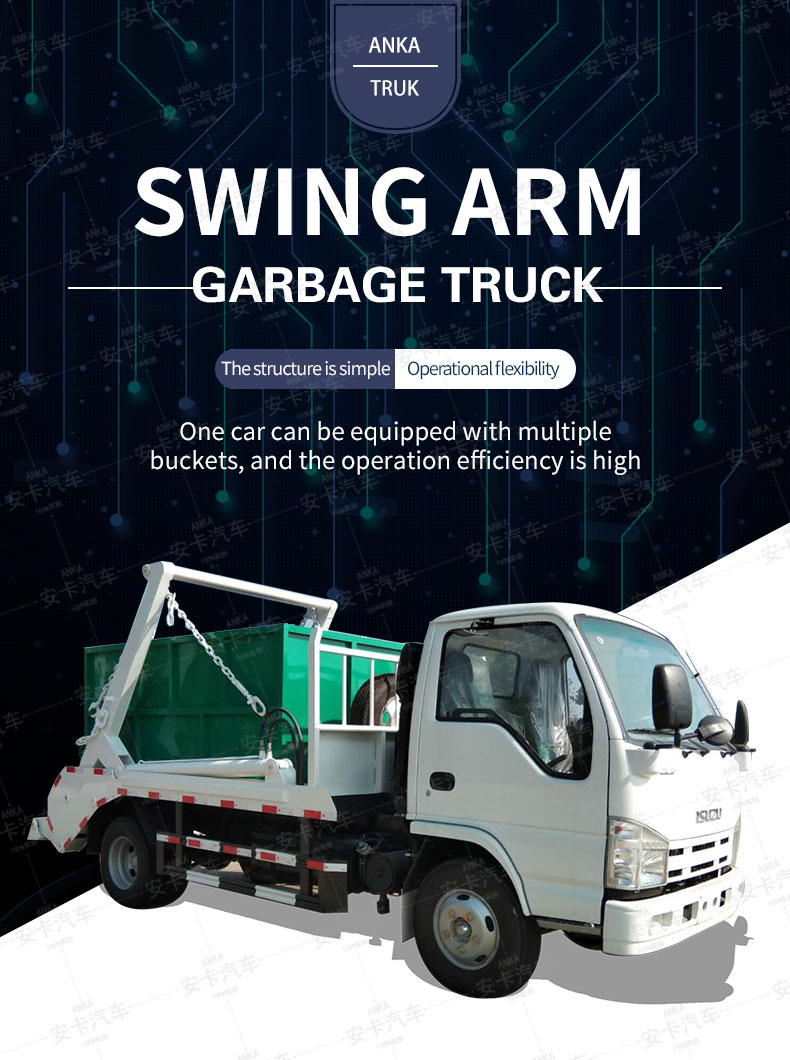  ISUZU 6 CBM Swing Arm Garbage Collection Skip Truck Price Detailed Diagram