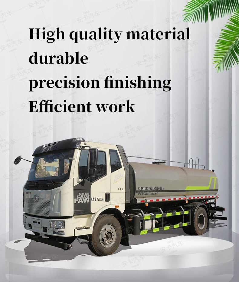  China brand FAW 4*2 watering cart truck water tanks price Detailed Diagram