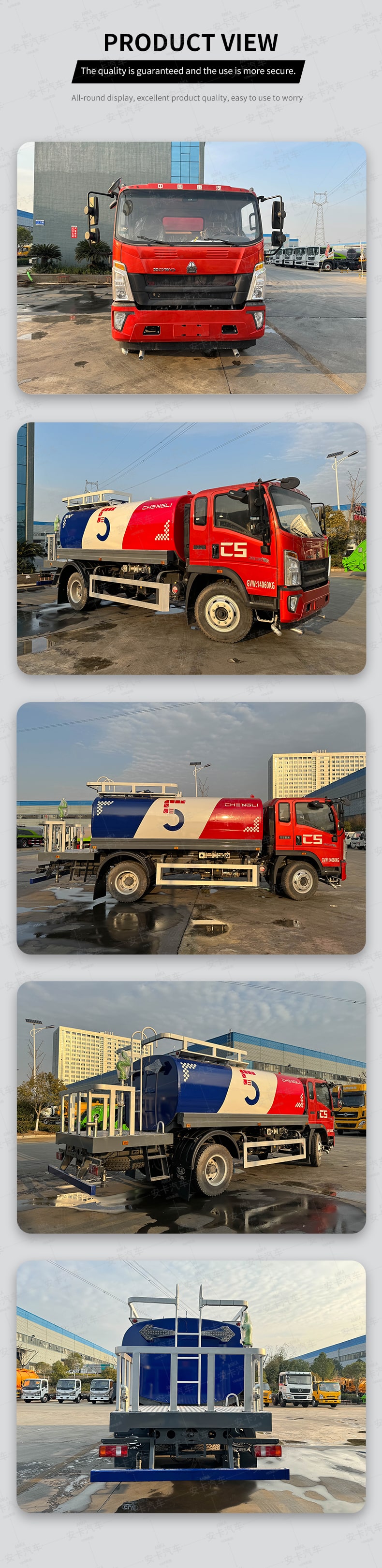  SINOTRUK HOWO 9000 liter 2400 gallon watering cart price Product  Pictures