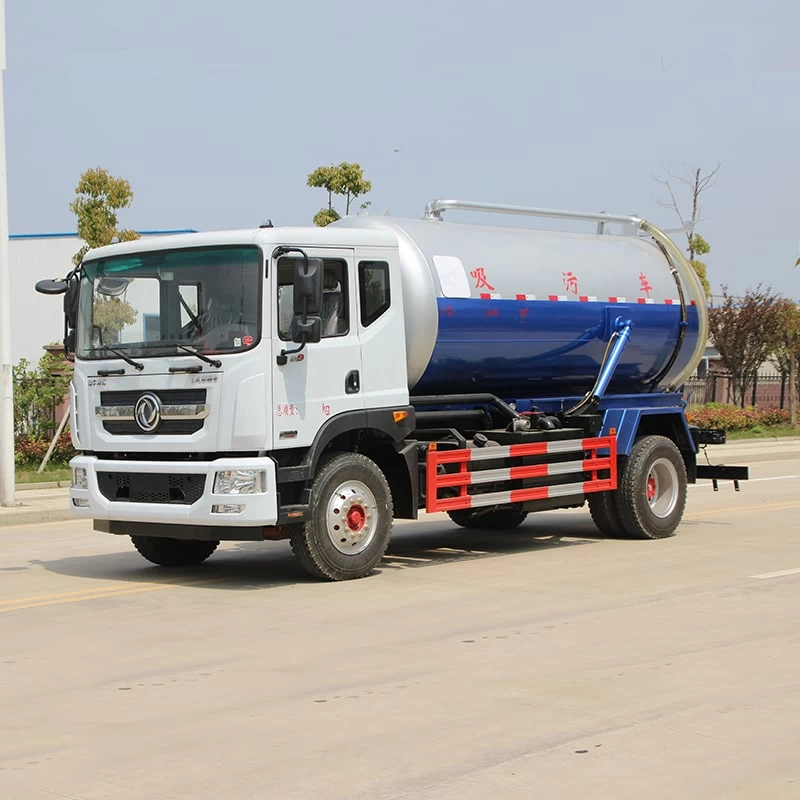 Dongfeng 4×2 12000L sewage suction truck Oblique Front View