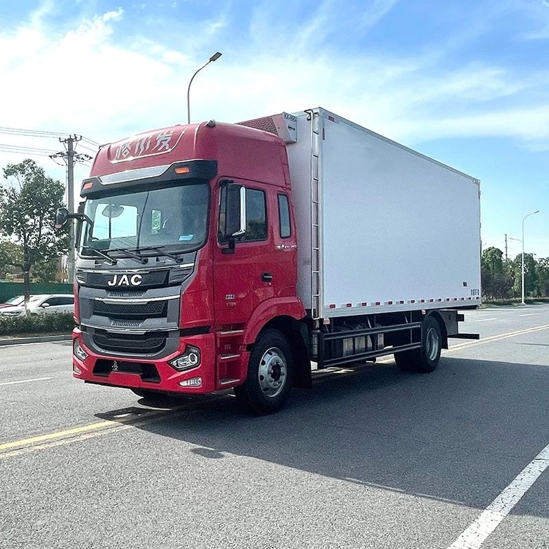 JAC 6.8m refrigerated truck cold chain insulation truck Oblique Front View