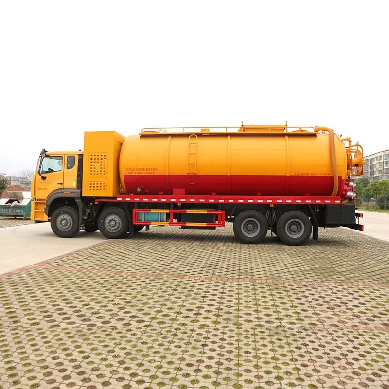HOWOW 33000 CBM cleaning vaccum sewage suction truck Front Side View