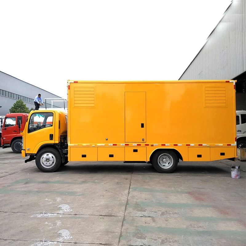 Isuzu 150KW rescue vehicle Power Supply Truck Front Side View