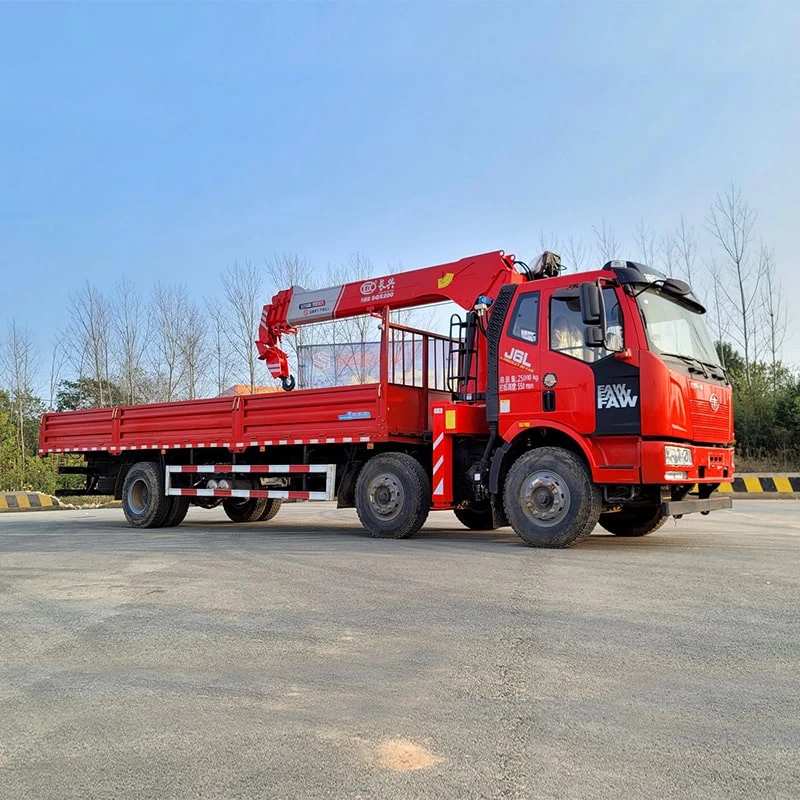 FAW 6*2 truck mounted with crane Oblique Front View