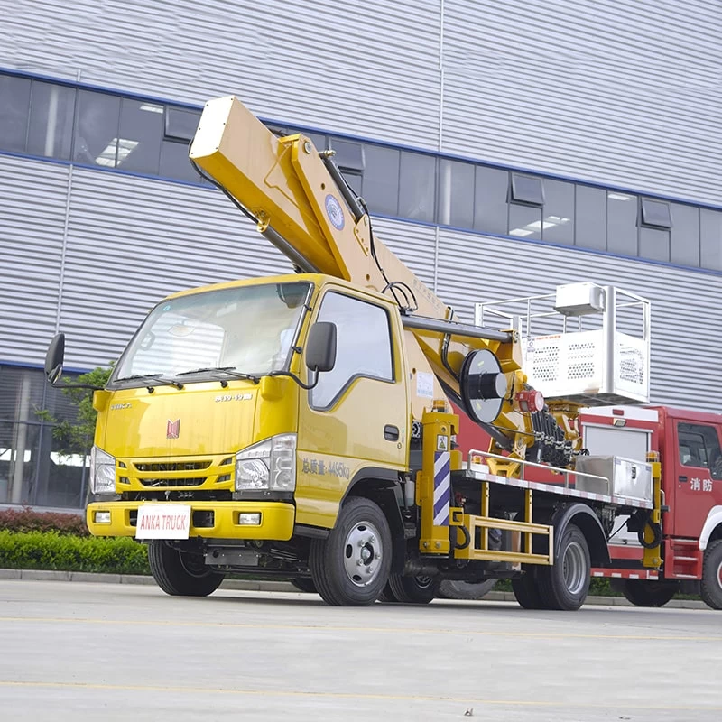 ISUZU new or used 4*2 28 meters boom lift aerial work truck Oblique Front View
