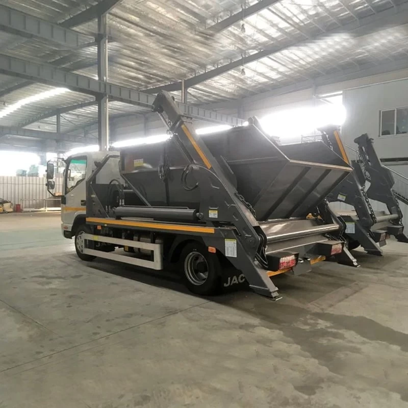 JAC 6CBM 8CBM Hydraulic Arm Roll Skip Loader Garbage Truck  Oblique Back Plot