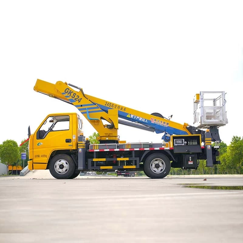 JMC 24m Arm Lift Bucket Truck Aerial Work Platform Truck Front Side View