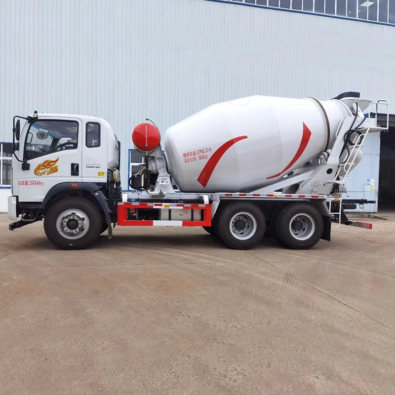 HOWO 10 construction machine cement small mobile mixer truck Front Side View
