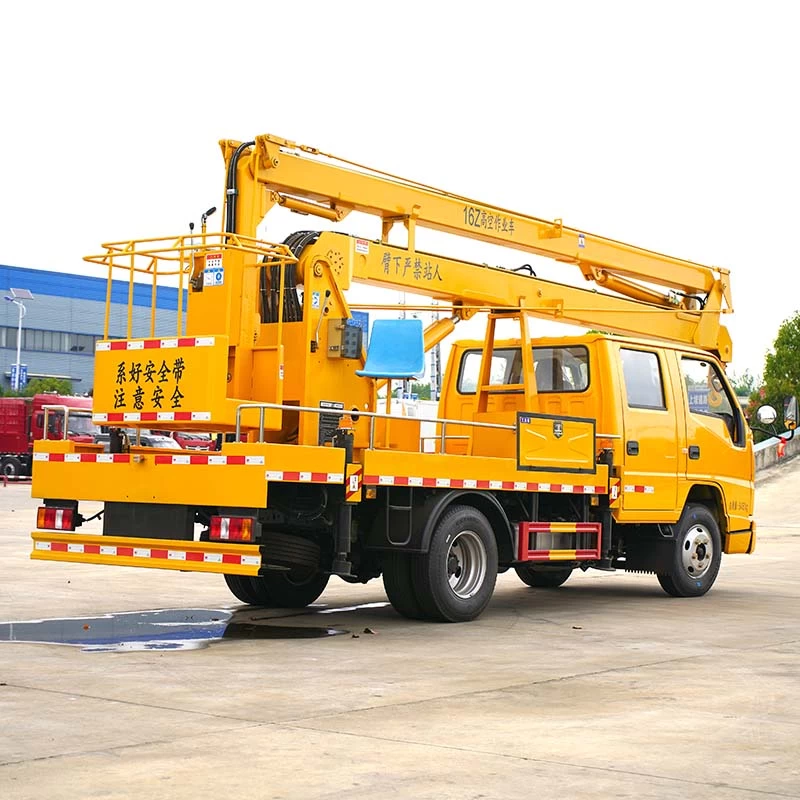 JMC 16m working height truck mounted crane Oblique Back Plot