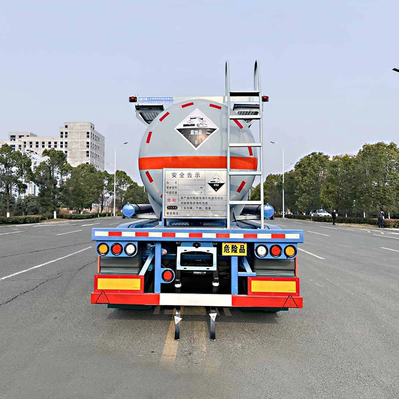 18 cbm semi-trailer concentrated sulfuric acid transport truck Front View

