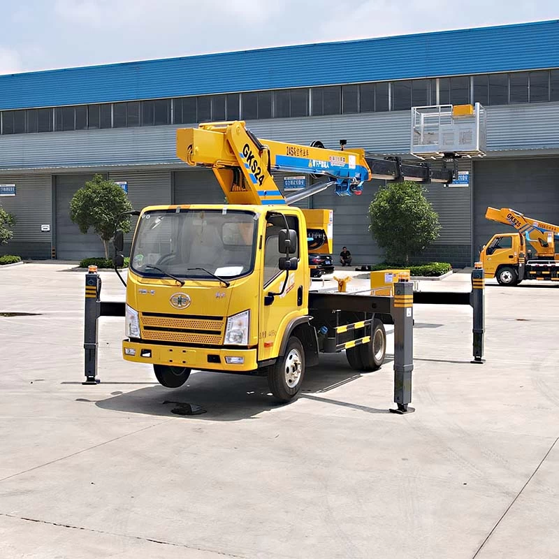 FAW 24m Telescopic boom aerial working truck Oblique Front View