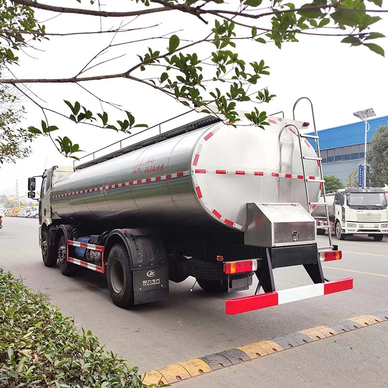 FAW 3 axles 6*4 19.5m3 edible water milk tank truck Oblique Back Plot