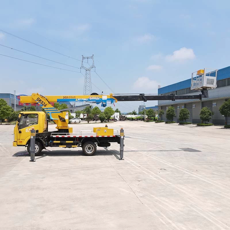 FAW 24m Telescopic boom aerial working truck Front Side View