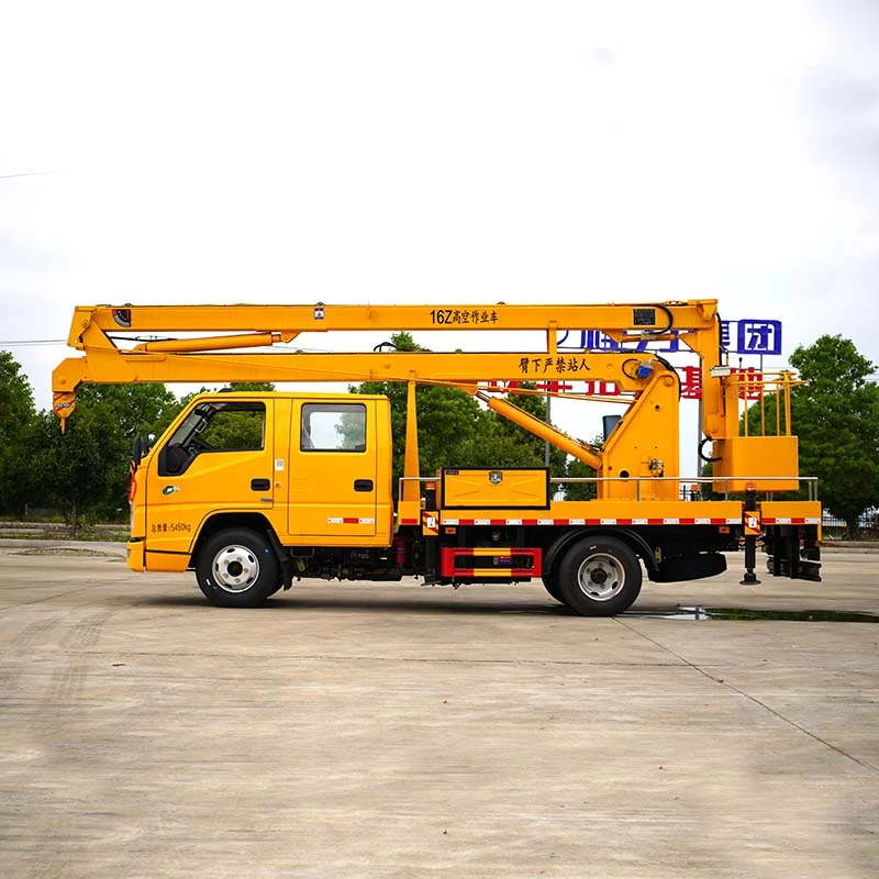 JMC 16m working height truck mounted crane Front Side View