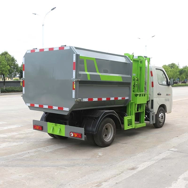 Foton 5 cubic automated side loader dump garbage truck Oblique Back Plot 