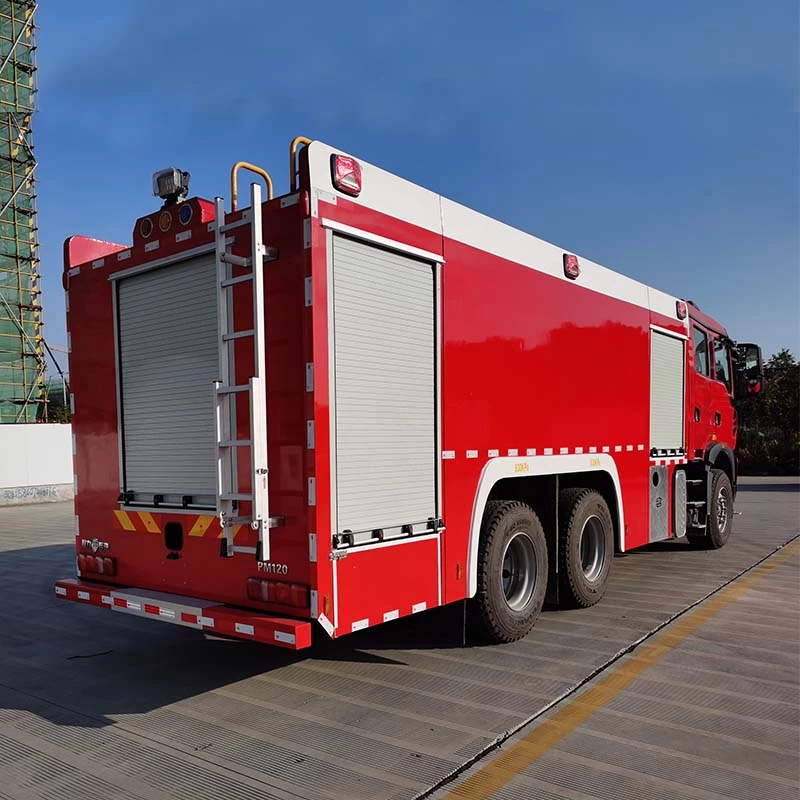 HOWO 6X4 12000 Liters Foam water Tank Fire Fighting Truck Oblique Back Plot