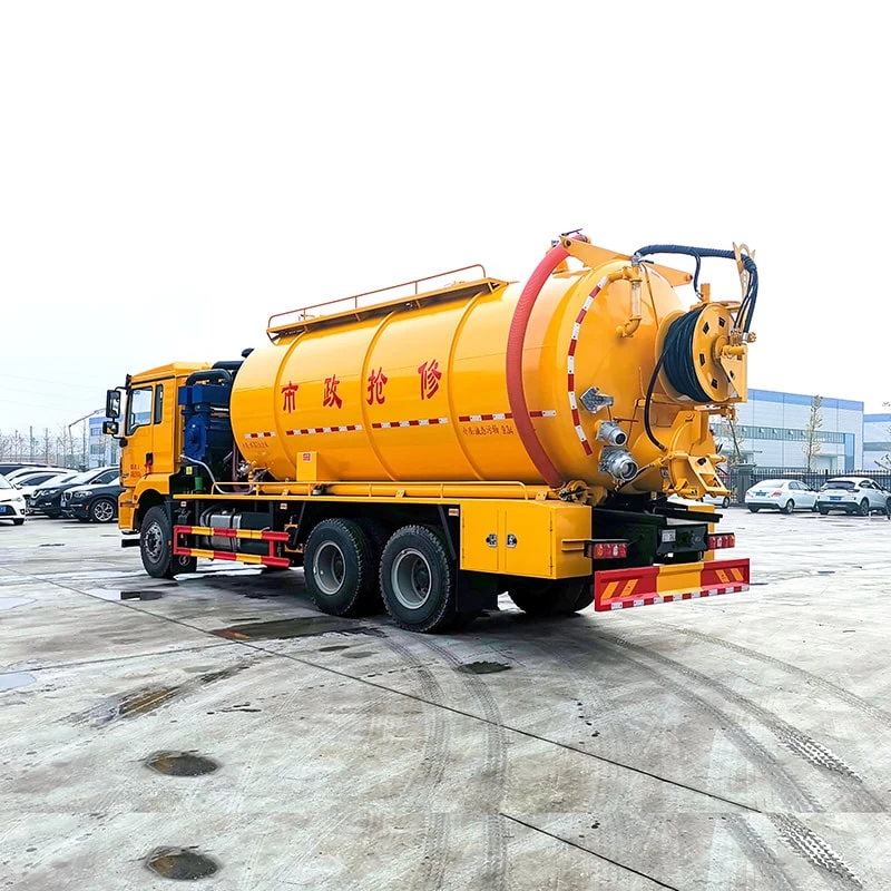 SHACMAN 6*4 22 cbm cleaning sewage suction tank truck Oblique Back Plot

