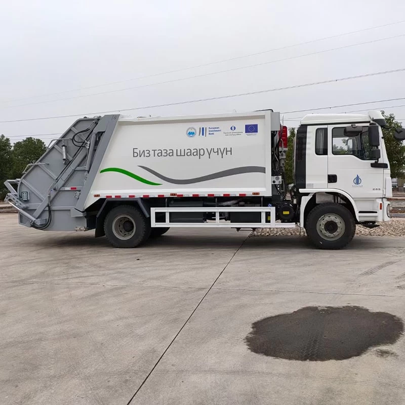 SHACMAN 12 CBM Garbage Collector Compressing Transport Truck Front Side View