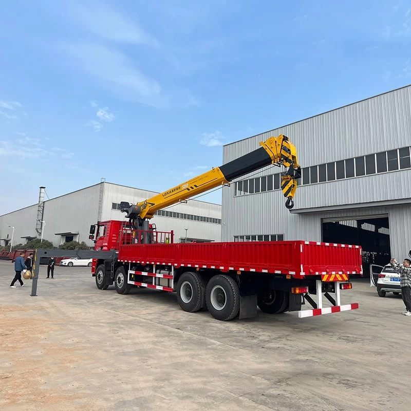 New or Used Shacman 20 Ton Truck Mounted Crane for Sale Oblique Back Plot
