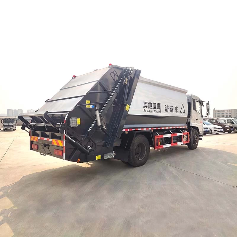 DongFeng City Use Rear Loading Garbage Collector Truck Oblique back plot 