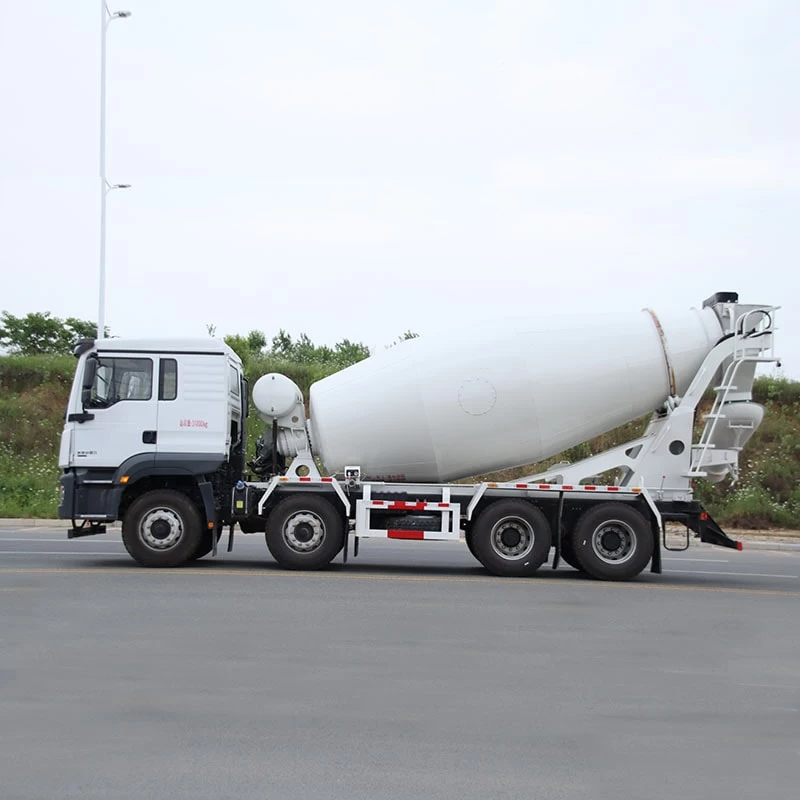 SHACMAN 8*4 8cbm full power take-off cement mixer truck Front Side View 