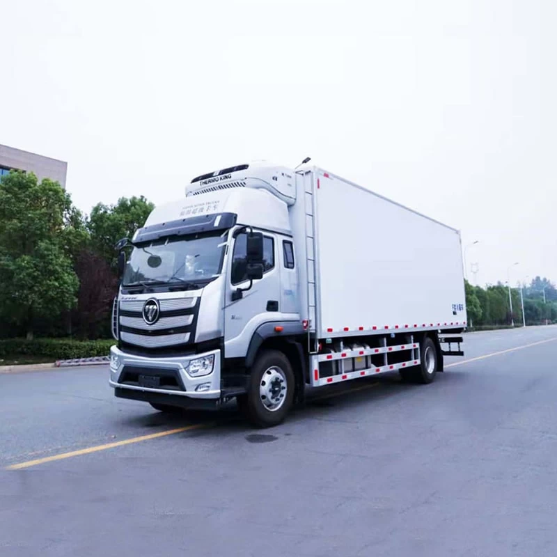 Foton 4x2 6.8m 10 Ton Refrigerator Cooling Van For Sale Oblique Front View
