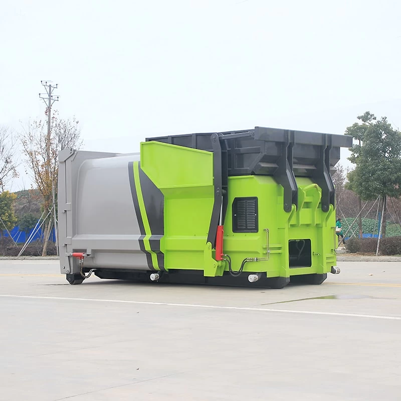 6cbm cummins engine hook arm mobile compressed garbage station Oblique Front View
