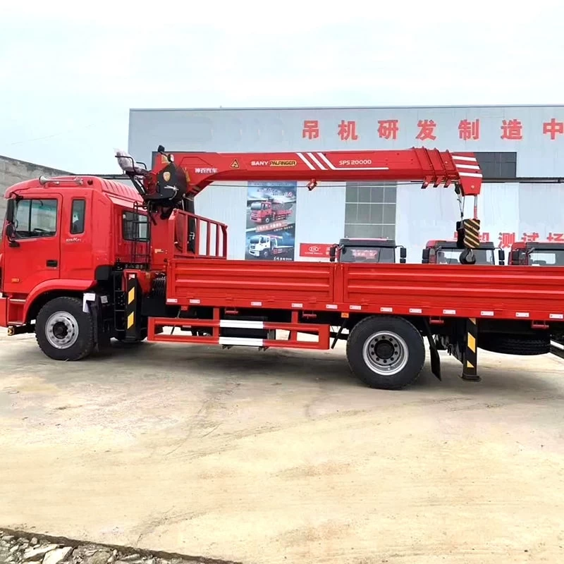 JAC 4*2 telescopic boom 7 ton truck mounted crane for sale Front Side View

