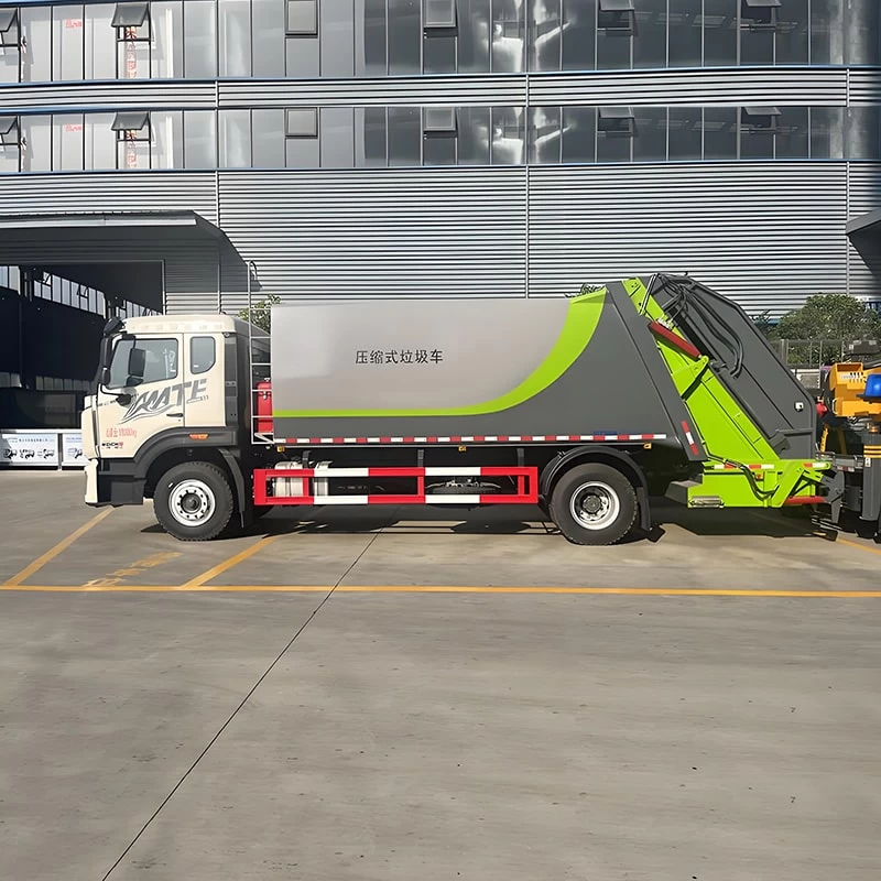 Howo 16CBM 17CBM 18CBM efuse Waste Trash Collection Truck Front Side View
