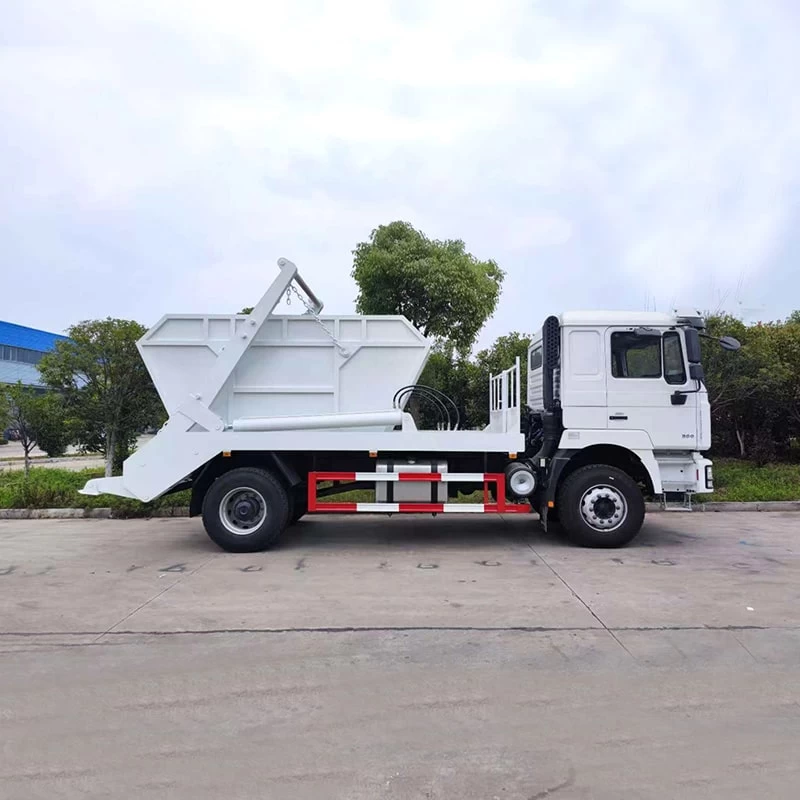 Shacman 4x2 10 Ton 15 Ton  Swing Arm Garbage Truck Front Side View