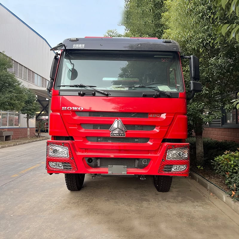 Howo 22000L 8 x 4 Water and Foam Fire Rescue Fighting Truck Front View
